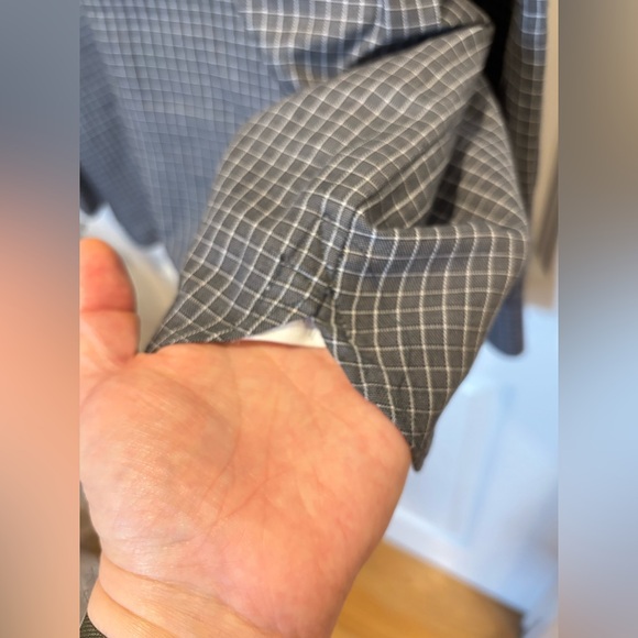 Banana Republic XXL Mens Gray Check Button Down Dress Shirt - Picture 5 of 8